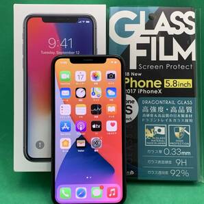 ★ちょい美品 iPhone X 256GB SIMロック解除済み 最大容量100% 格安SIM可 SoftBank ○ MQC12J/A スペースグレー MB0406 6の画像1