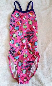 MIZUNO（ミズノ）　ピンク（アイスクリーム柄）　競泳水着　Sサイズ　即決2200円送料込み