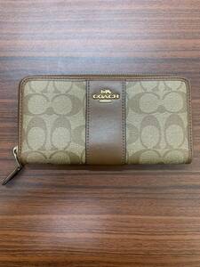  coach コーチ シグネチャー 長財布 ラウンドファスナー長財布 ブラウン COACH 