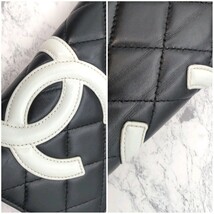 CHANEL シャネル 長財布 ココマーク ブラック カンボンライン ピンク マトラッセ レザー_画像9