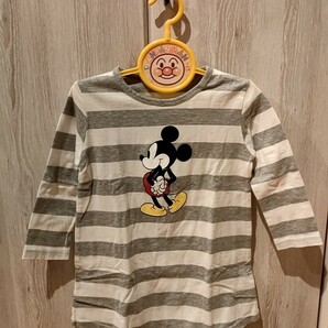 美品　ディズニー　Disney　チュニック　ミッキー　ボーダー　100センチ　Tシャツワンピース　ベル・メゾン　　ボーダー　女の子
