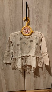 petit main プティマイン　100センチ　女の子　星アップリケ　長袖　チュニック　トップス　キッズ