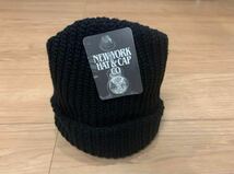 【新品未使用】NEWYORK HAT&CAP CO ニューヨークハット USAニットキャップ ブラック _画像2