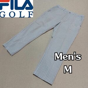 【FILA GOLF】フィラゴルフ 春夏シアサッカーパンツ メンズＭ チェック柄