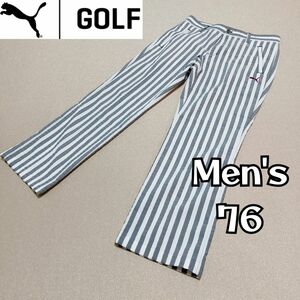 【PUMA GOLF】美品プーマゴルフ シアサッカーパンツ ストライプ メンズ ストレッチパンツ 春夏モデル