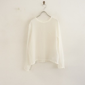 //ユーモレスク humoresque *plain blouse 後ろボタンシルクジョーゼットブラウス*F薄手シャツオフホワイト(1-2402-292)【10C42】