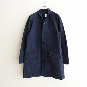 //[ beautiful goods ]makiemakie *linen cotton coat *S/M flax cotton navy navy blue feather woven outer outer garment (jjk25-2402-325)[41C42]