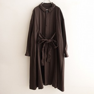 //【定価4.1万】ヴェリテクール Veritecoeur *Wool Flannel One-piece*Fダークブラウンリボン比翼ボタン羽織(2-2402-482)【51C42】