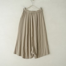 //【定価2.8万】パドカレ pas de calais *レーヨン無地サルエルパンツ*36薄手ドレープフレアイージーベージュ(27-2402-156)【71C42】_画像2