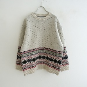 // [2023Aw/Фиксированная цена 17 000] Bulle de Savon *Fripes Jacquard Pullover *f Woolnoldick (2-2403-41) [02C42]