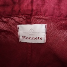 //オネット Honnete *リネンバンドカラーワンピース*麻エンジギャザー半袖ワイドドレスロング(25-2403-44)【32C42】_画像7