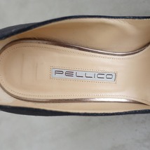 //ペリーコ PELLICO *ポインテッドトゥパンプス 37.5/23.5～24*黒レザー×スエード0324(sh10-2403-22)【42C42】_画像9