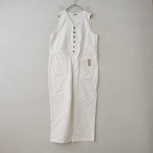 //[ beautiful goods ]sa man sa Moss Moss Samansa Mos2 * cotton tsu il overall *F eggshell white front button coverall cotton (2-2403-84)[52C42]