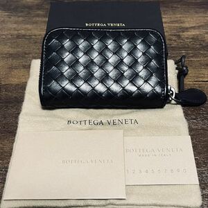 美品 BOTTEGA VENETA ボッテガヴェネタ イントレチャート レザー ラウンドジップ コインケース コインパース 小銭入れ