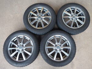 N206　送料無料　GRASS　5.5Jx15 +50 PCD100 4穴　185/60R15　4本7～8分山　アルミホイール　フィットシャトル　インサイト　グレイス