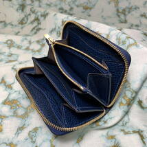 the States leather HORWEEN SHELL CORDOVAN (navy) firebird【オイスターコンパクト】 ラウンドコンパクト【高級仕様】プレゼントにも!!_画像6