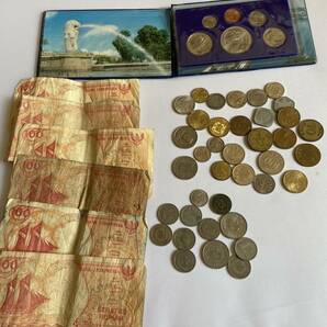 アジア貨幣 紙幣 コイン 古銭 シンガポール インドネシア マレーシア スリランカ韓国マカオタンザニア タイ まとめての画像1
