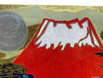 片岡球子 めでたき富士 2013年 リトグラフ 版画 14/220 富士 風景画 赤富士 金箔_画像3