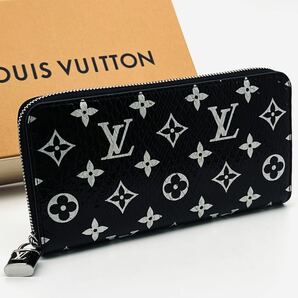 新品同様 LOUIS VUITTON ルイヴィトン 長財布 ジッピー・ウォレット モノグラム パイソン エキゾチック ブラック 黒 シルバー N96955