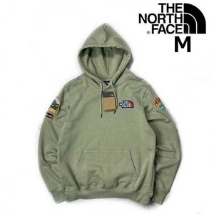 1円～!売切!【正規新品】THE NORTH FACE PATCH PULLOVER HOODIE◆パーカー スウェット US限定 2022最新 男女兼用 裏起毛(M)緑 181130-59