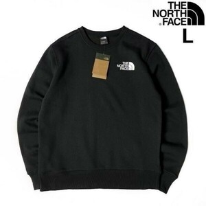 1円～!売切!【正規新品】THE NORTH FACE◆LOGO PULLOVER CREW トレーナー スウェット US限定 裏起毛 男女兼用 キャンプ(L)黒① 181130-22-c