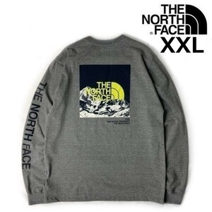 1円～!売切!【正規新品】THE NORTH FACE L/S LOGO PLAY TEE 長袖 Tシャツ ロンT US限定 袖ロゴ ヒマラヤ 落描き風(XXL)グレー180902-20