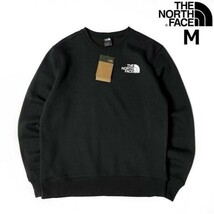 1円～!売切!【正規新品】THE NORTH FACE◆LOGO PULLOVER CREW トレーナー スウェット US限定 裏起毛 男女兼用 アウトドア(M)黒① 181130-22_画像1