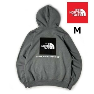 1円～!売切!【正規新品】THE NORTH FACE BOX NSE PULLOVER HOODIE パーカー スウェット US限定 ボックスロゴ 男女兼用(M)グレー 181130-28