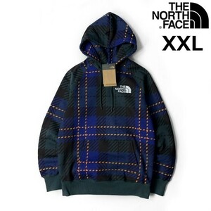 1円～!売切!【正規新品】THE NORTH FACE W HOLIDAY HOODIE パーカー US限定 上質 男女兼用 裏起毛 キャンプ(XXL)青 緑 チェック柄181130-35