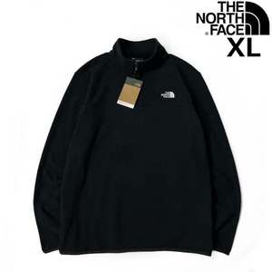 1円～!売切!【正規新品】THE NORTH FACE◆ANCHOR 1/4 ZIP JACKET フリース US限定 軽量 男女兼用 ロゴ刺繍 アウトドア(XL)黒 181024-35