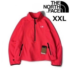 1円～!売切!【正規新品】THE NORTH FACE◆W ATTITUDE 1/4ZIP フリース アティテュード US限定 軽量 ロゴ刺繍(XXL)赤 ピンク 181024-MP3-50