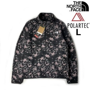 1円～!売切!【正規新品】THE NORTH FACE◆ALPINE POLARTEC 100 1/2 ZIP フリース 軽量 US限定 ポーラテック(L)グレー 総柄 181024-35