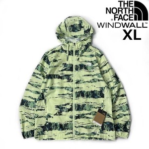 1円～!売切!【正規新品】THE NORTH FACE◆PRINTED CYCLONE JACKET 3 ウインドパーカー US限定 ロゴ刺繍 軽量 撥水(XL)緑 総柄 180915-5