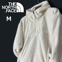 1円～!売切!【正規新品】THE NORTH FACE◆W LUXE OSITO HOODIE フリース US限定 ボア オシト ふわふわ 裏起毛 ロゴ刺繍(M)白 181024-15_画像2