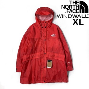 1円～!売切!【正規新品】THE NORTH FACE◆W OUTLINE JACKET ウィンドパーカー US限定 軽量 WINDWALL ロゴ刺繍 撥水(XL)赤 180915-15