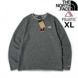 1円～!売切!【正規新品】THE NORTH FACE◆ALPINE POLARTEC 100 CREW フリース US限定 軽量 ポーラテック 刺繍 男女兼用(XL)グレー181024-30