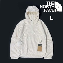 1円～!売切!【正規新品】THE NORTH FACE◆W LUXE OSITO HOODIE フリース US限定 ボア オシト ふわふわ 裏起毛 ロゴ刺繍(L)白 181024-15_画像1