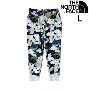 1円～!売切!【正規新品】THE NORTH FACE◆ALL OVER PRINT JOGGER ジョガーパンツ US限定 フローラル 裏起毛(L)紺 総柄 190110-35