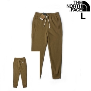 1円～!売切!【正規新品】THE NORTH FACE◆HERITAGE PATCH JOGGERS ジョガーパンツ US限定 ロゴパッチ 裏起毛(L)茶 ベージュ 190110-25