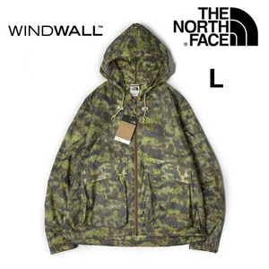 1円～!売切!【正規新品】THE NORTH FACE W M66 TRANSLUCENT WIND HOODIE ウィンドパーカー US限定 撥水 軽量 防風(L)緑 総柄 180915-15