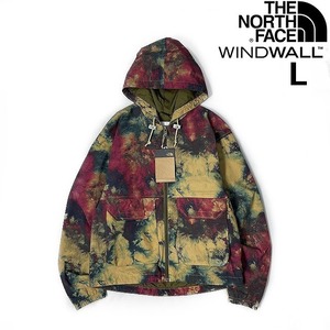 1円～!売切!【正規新品】THE NORTH FACE◆W PRINTED RIPSTOP WIND HOODIE マウンテンパーカー US限定 防風 茶タグ(L)茶 総柄 180915-15