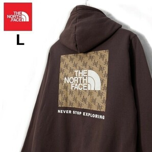 1円～!売切!【正規新品】THE NORTH FACE BOX NSE PULLOVER HOODIE パーカー US限定 ボックスロゴ 裏起毛 グラフィック(L)茶 181130-30の画像2