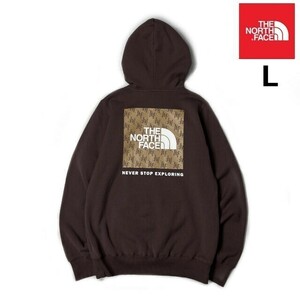 1円～!売切!【正規新品】THE NORTH FACE BOX NSE PULLOVER HOODIE パーカー US限定 ボックスロゴ 裏起毛 グラフィック(L)茶 181130-30