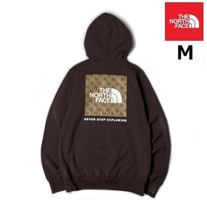 1円～!売切!【正規新品】THE NORTH FACE BOX NSE PULLOVER HOODIE パーカー US限定 ボックスロゴ 裏起毛 グラフィック(M)茶 181130-30