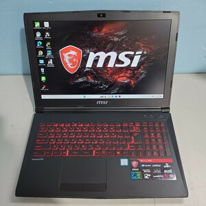 msi ゲーミングPC/MS-16JD/GL62M 7RC /Win11/Corei7第7/メモリDDR4-16GB/NVMeSSD512GB/HDD1TB/GeForceMX150/中古品 管理番号2403064