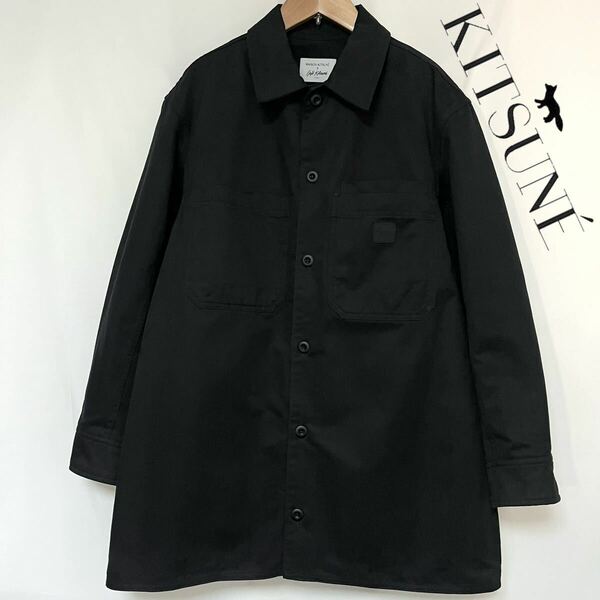 23SS MAISON KITSUNE メゾン キツネ CAFE WORKWEAR JACKET カフェ ワークウェア シャツ ジャケット ユニセックス 男女兼用 S ブラック