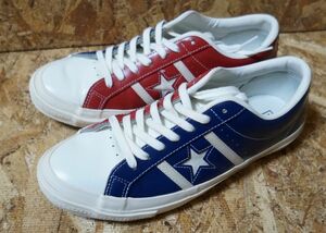 CONVERSE 本革 スター&バーズ レザー BB マルチ US8.5 青/赤/白 STAR&BARS LEATHER BB MULTI 1CL408 コンバース　　