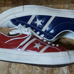 CONVERSE 本革 スター&バーズ レザー BB マルチ US8.5 青/赤/白 STAR&BARS LEATHER BB MULTI 1CL408 コンバース  の画像7