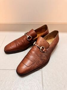 高級 GUCCI グッチ ブラウン ローファー 紳士靴 本革 ビジネスシューズ 革靴 男性 men's 41EJ 26cm