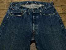 ※LEVI'S リーバイス LOT 201 20201-0020 LVC 刻印555 セルビッチ Big-E シンチバックデニムパンツ バレンシア製 インディゴ 33 　 BJBD.C_画像4